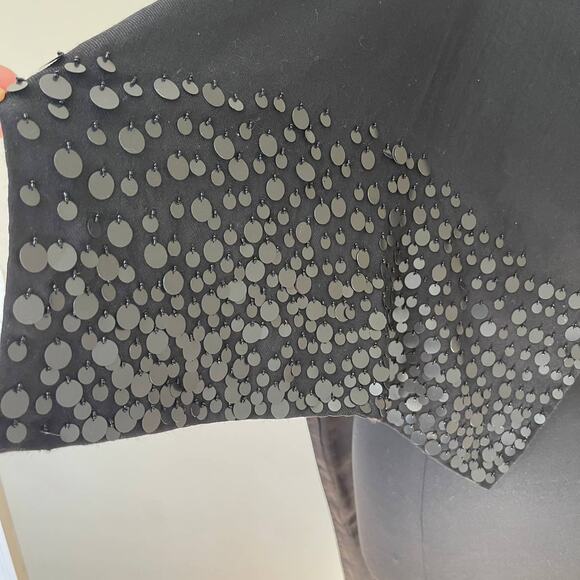 BLACK Sequin Beaded Lined Long Shawl Wrap Scarf Formal Wedding Cocktail - Picture 6 of 7